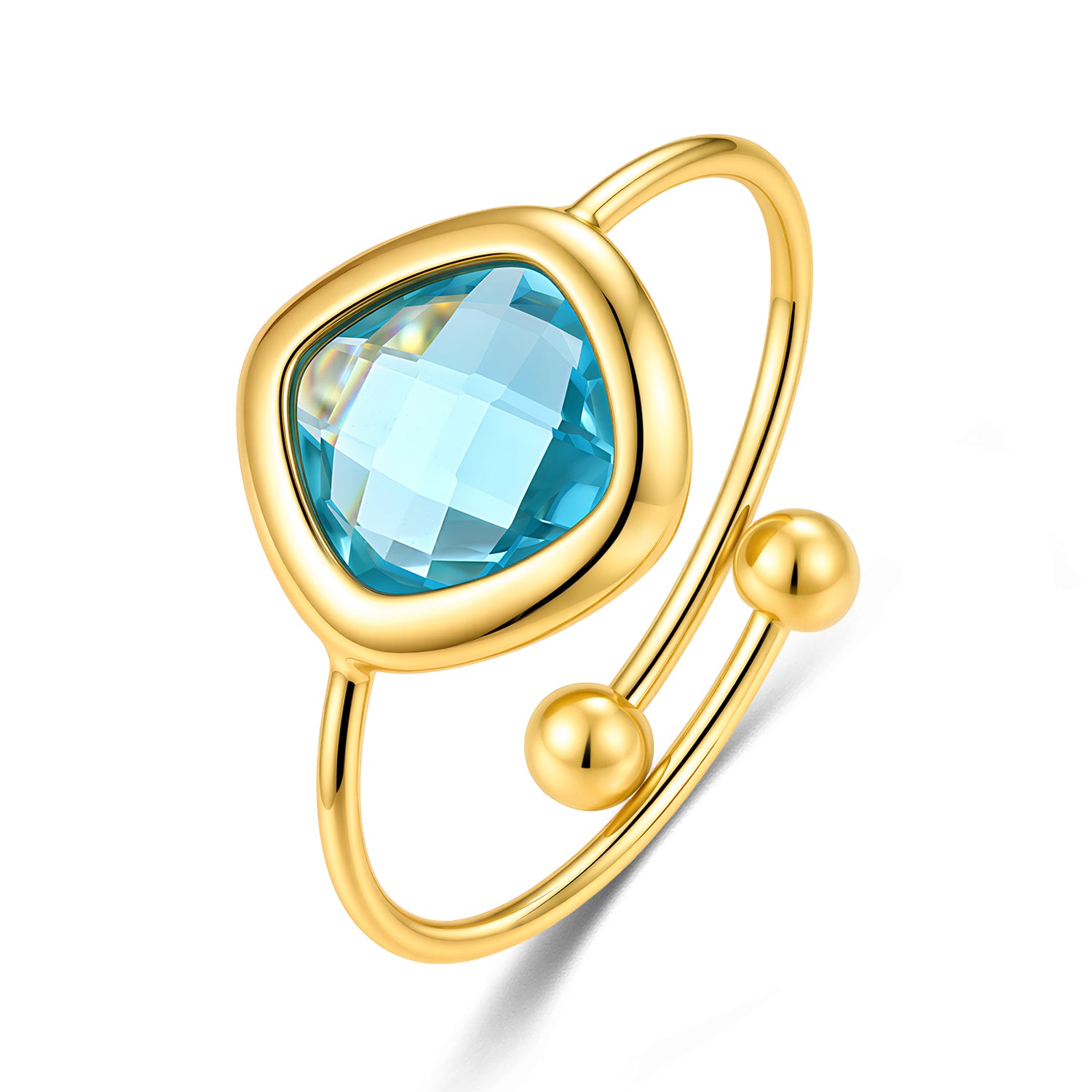 CO88 Collection Stone Open Ring – Stainless Steel