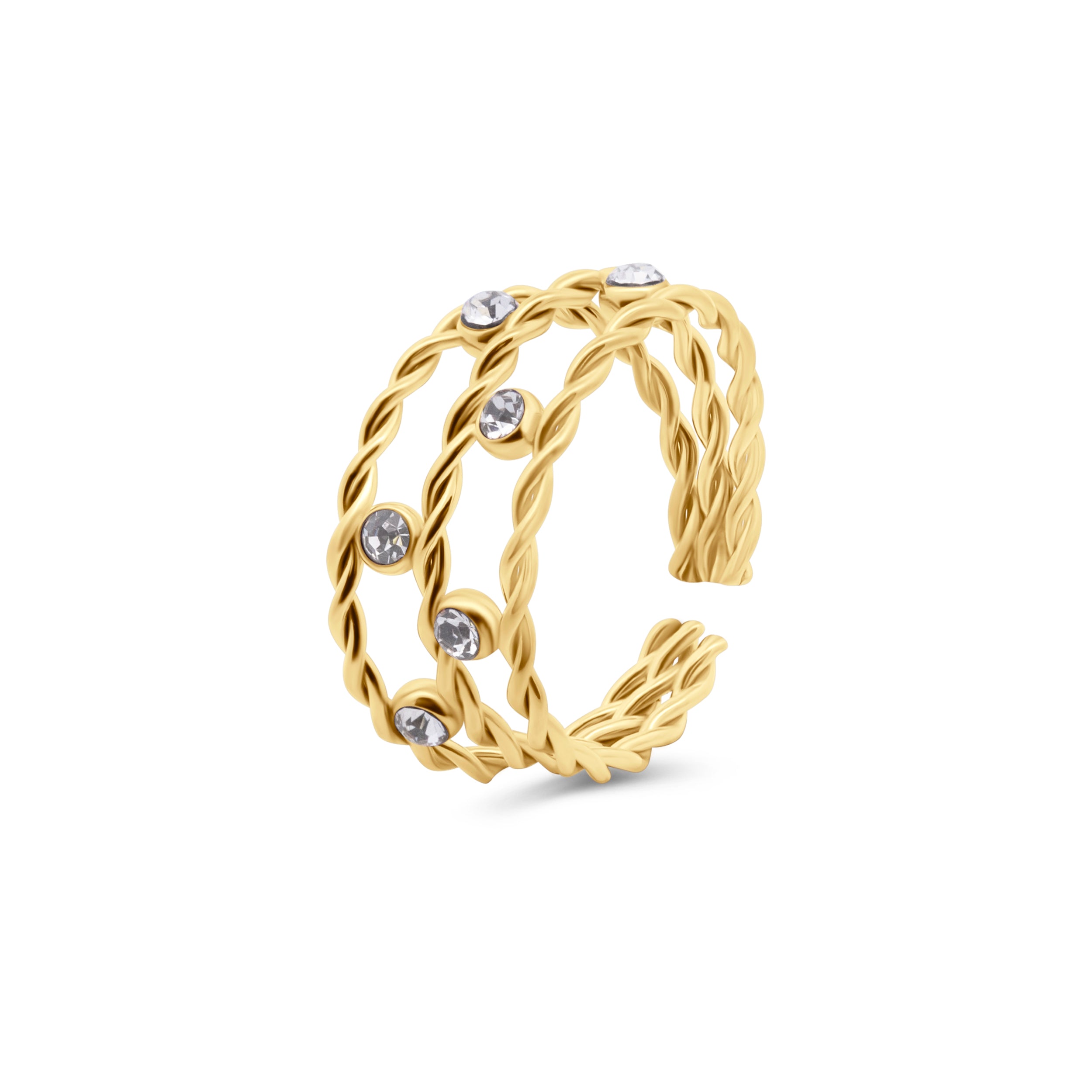 CO88 Collection Braided Chain Open Ring – Stainless Steel