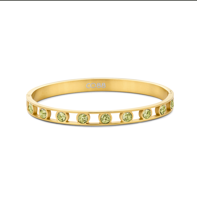 Bangle with round zirconia stones